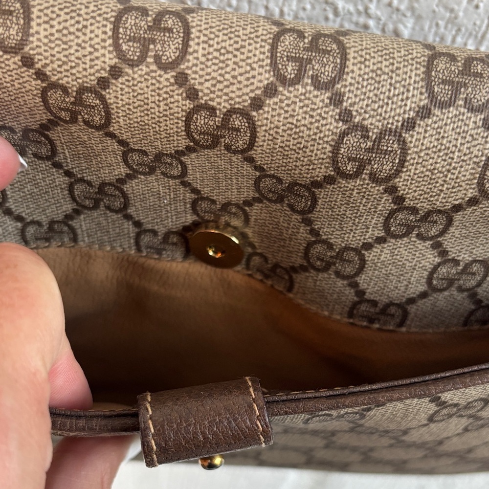 Gucci Canvas GG Guccissima Brown Patterned Envelope Messenger Bag - Picture 6 of 11